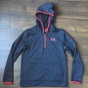 Black boys 1/4 zip hoodie under Armour. YLG large